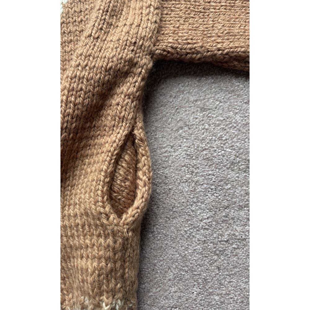 Vintage Hand Knit Cardigan Sweater S Crop Chunky Cottage Core Pockets! - Picture 7 of 7